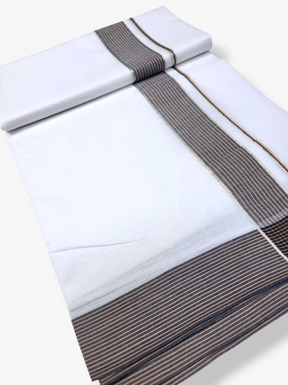 Pure White Cotton Men's Double Dhoti