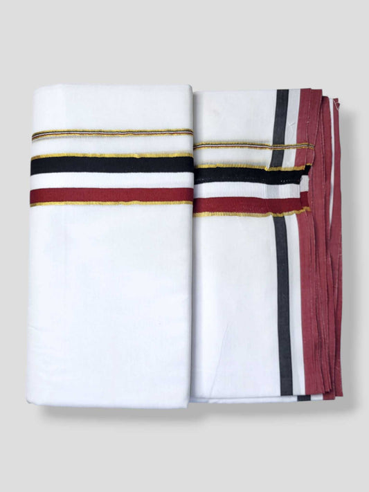 Pure White Cotton Men's Double Dhoti
