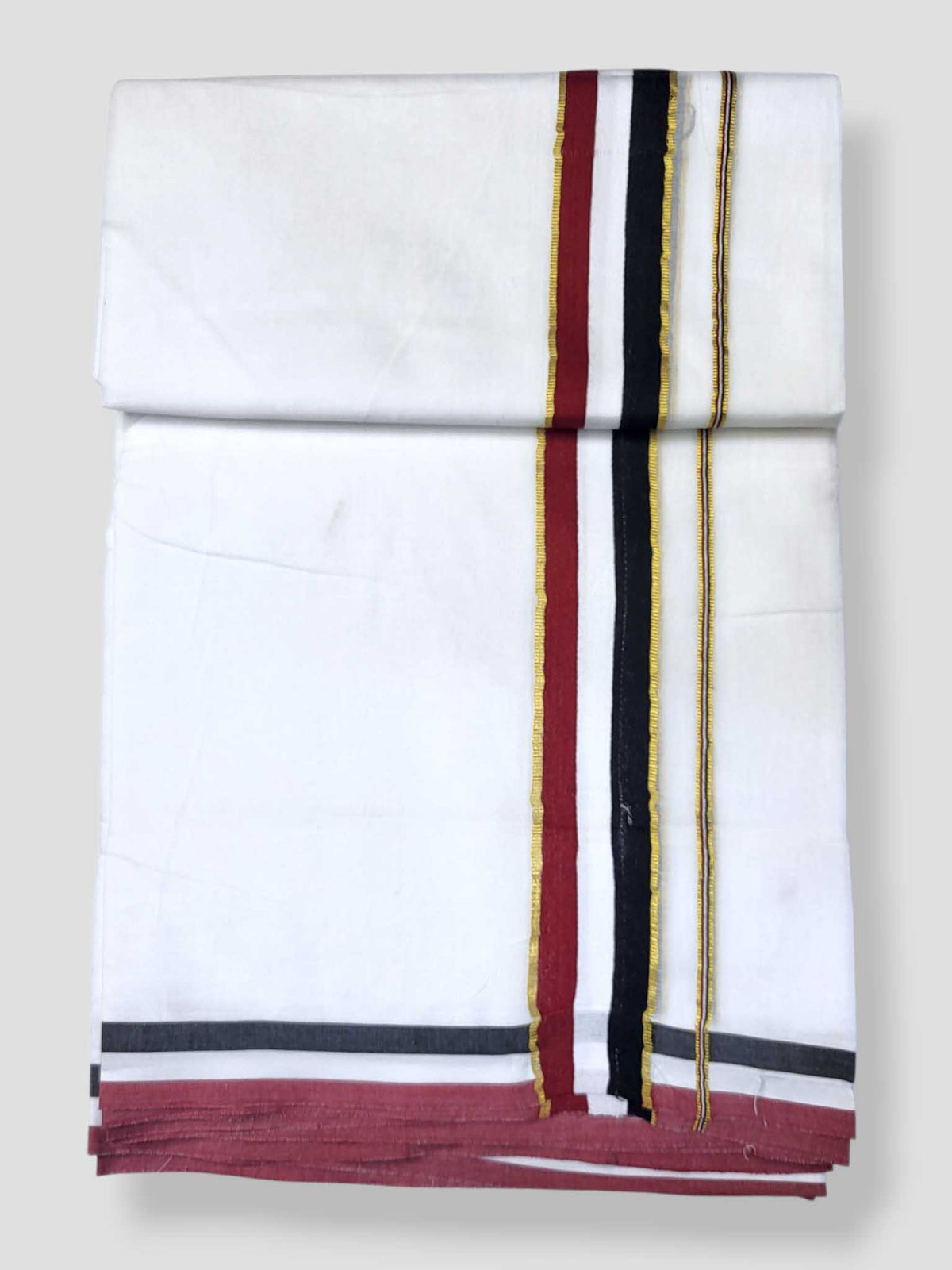 Pure White Cotton Men's Double Dhoti