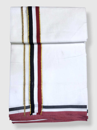 Pure White Cotton Men's Double Dhoti