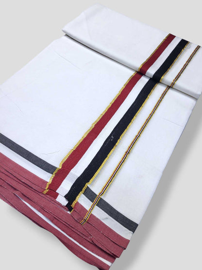 Pure White Cotton Men's Double Dhoti