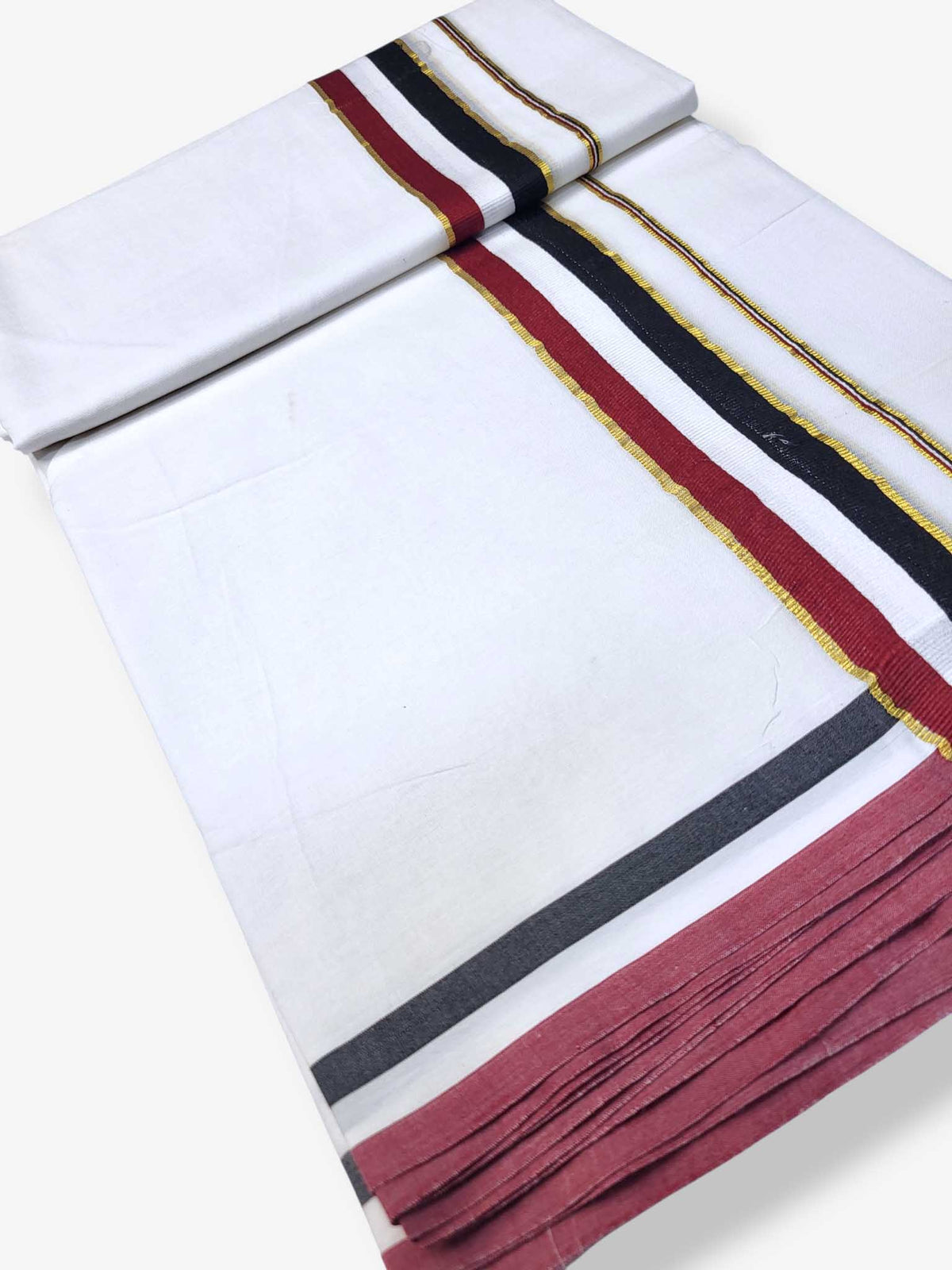 Pure White Cotton Men's Double Dhoti