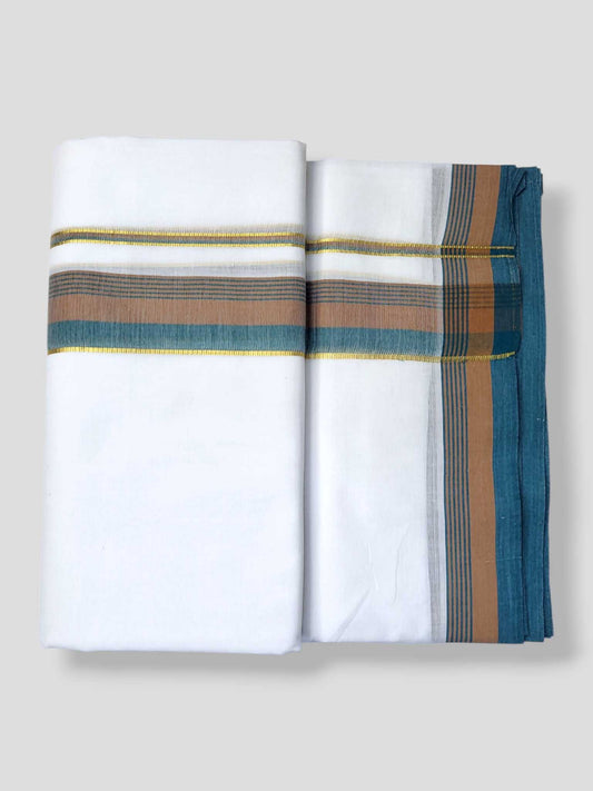Pure White Cotton Men's Double Dhoti