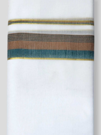 Pure White Cotton Men's Double Dhoti