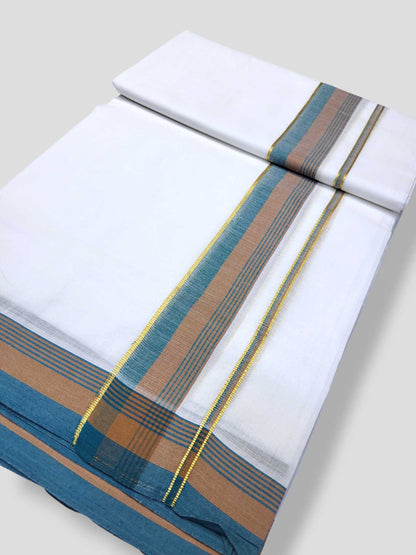 Pure White Cotton Men's Double Dhoti