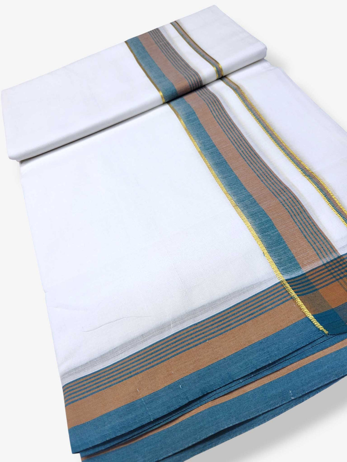 Pure White Cotton Men's Double Dhoti