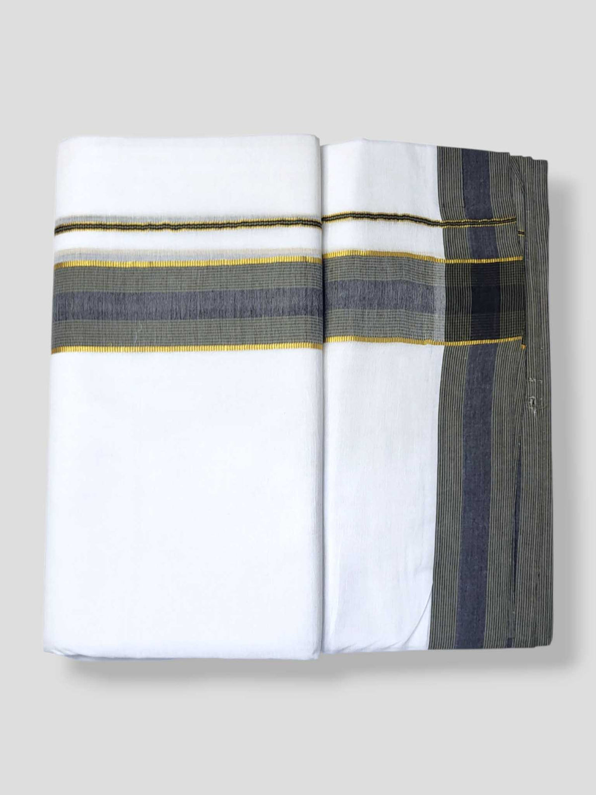 Pure White Cotton Men's Double Dhoti