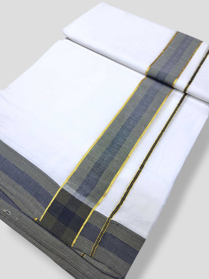 Pure White Cotton Men's Double Dhoti