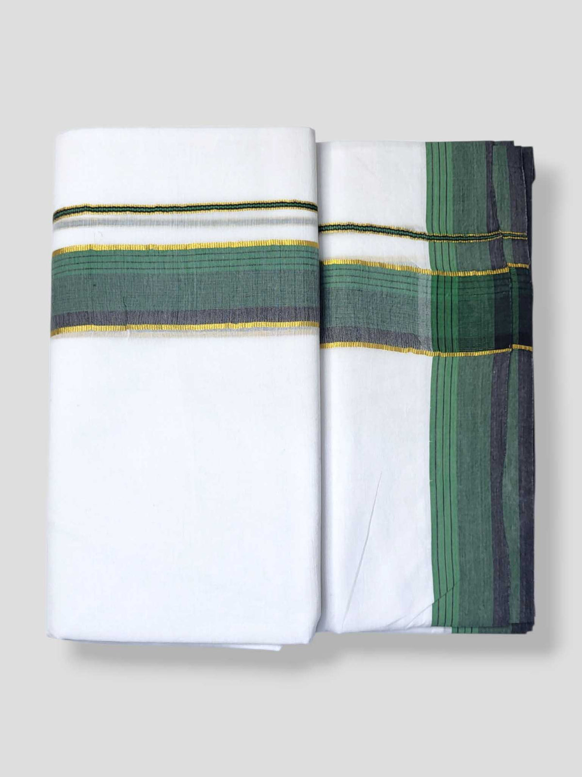 Pure White Cotton Men's Double Dhoti
