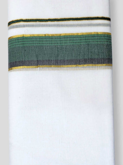 Pure White Cotton Men's Double Dhoti