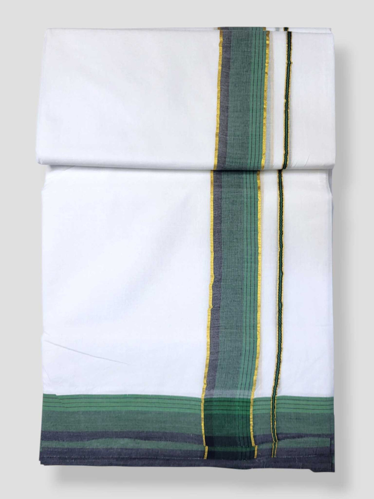 Pure White Cotton Men's Double Dhoti