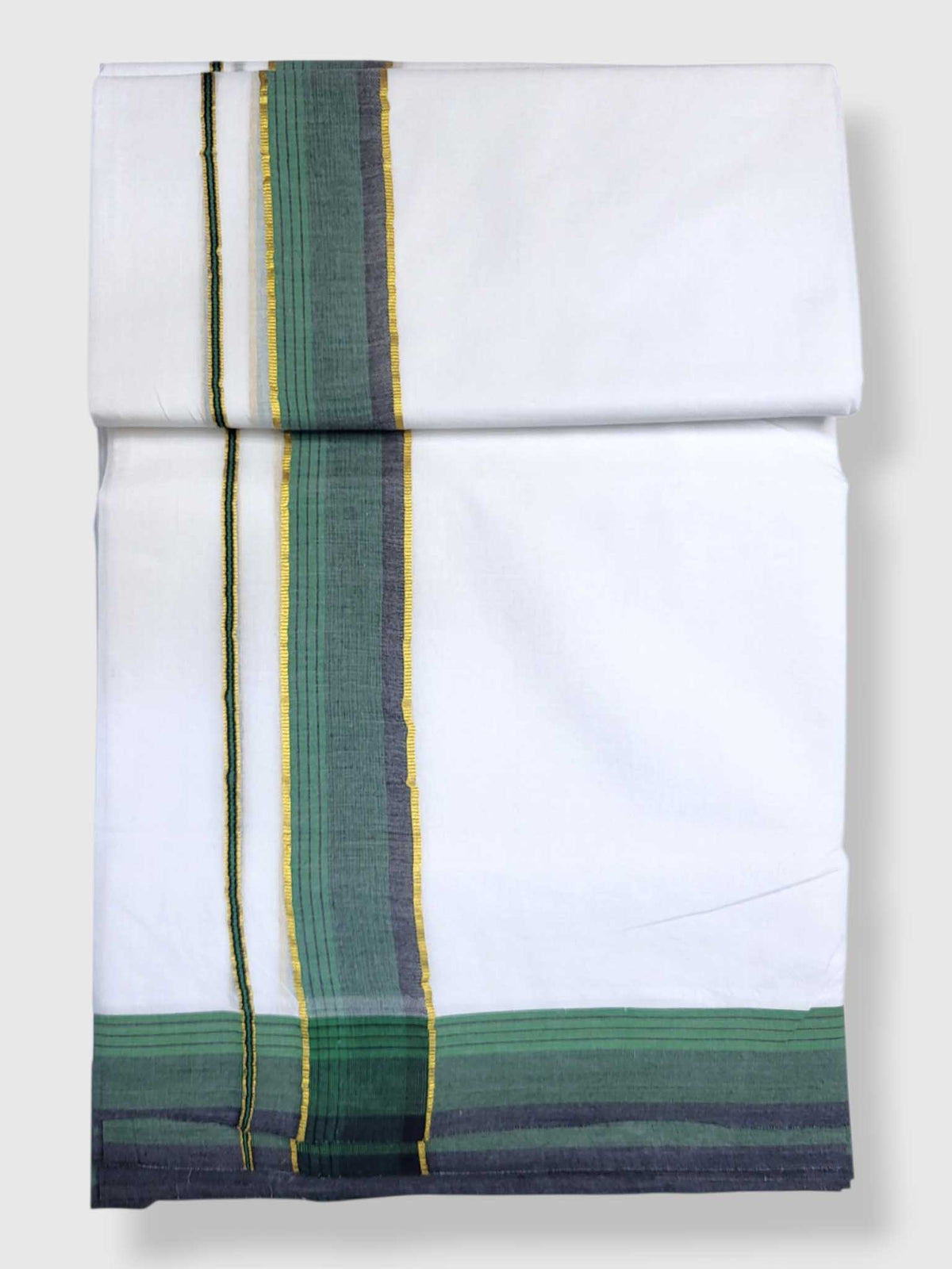 Pure White Cotton Men's Double Dhoti