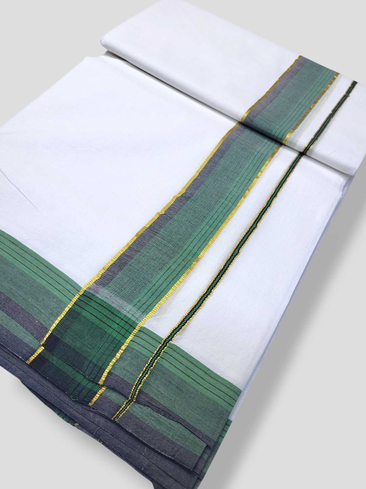 Pure White Cotton Men's Double Dhoti