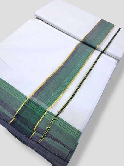 Pure White Cotton Men's Double Dhoti