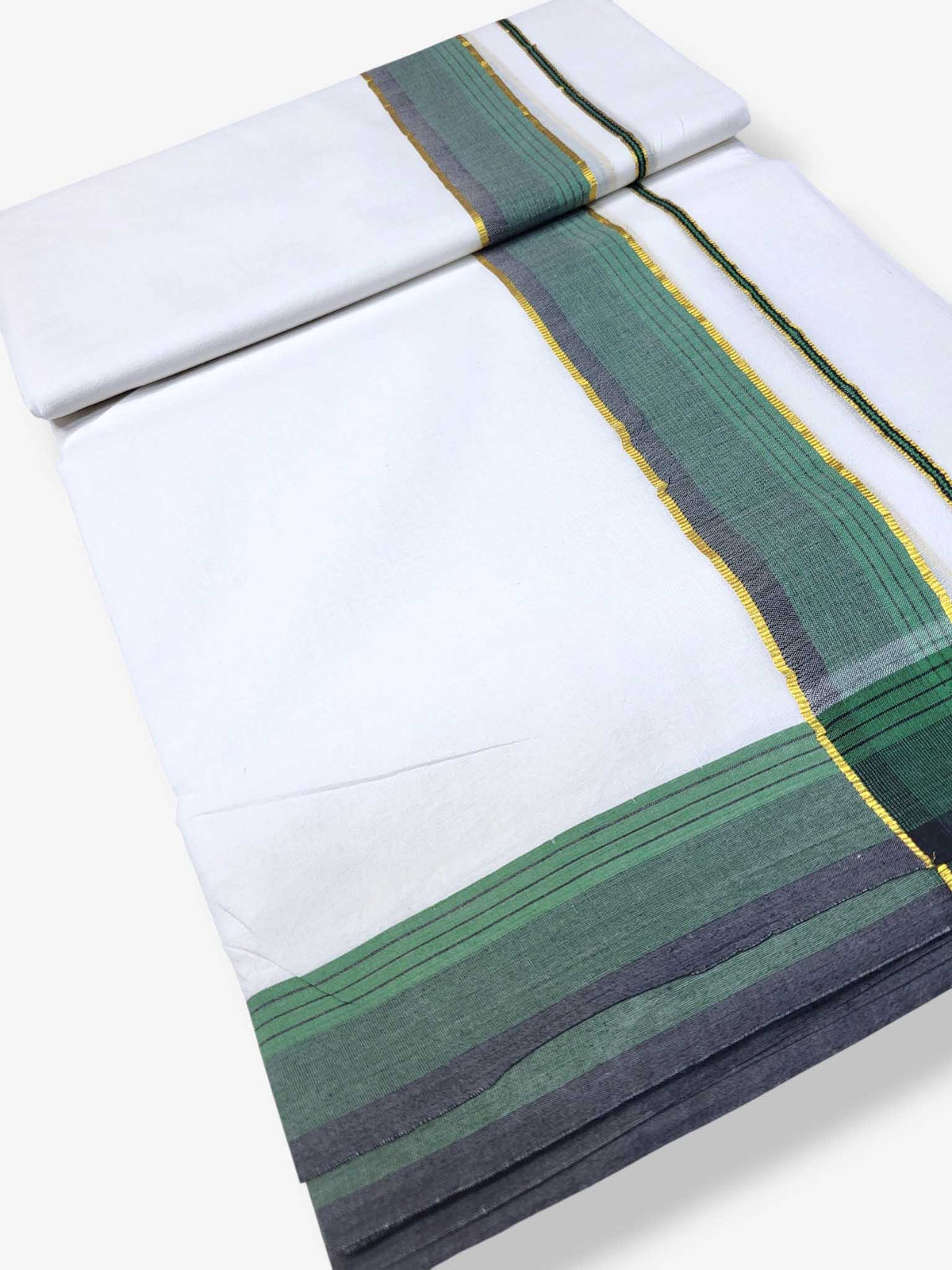 Pure White Cotton Men's Double Dhoti