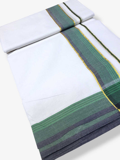 Pure White Cotton Men's Double Dhoti