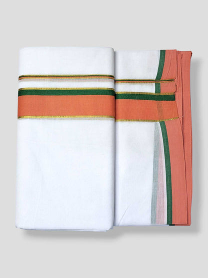 Pure White Cotton Men's Double Dhoti