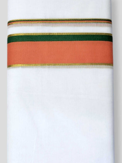 Pure White Cotton Men's Double Dhoti