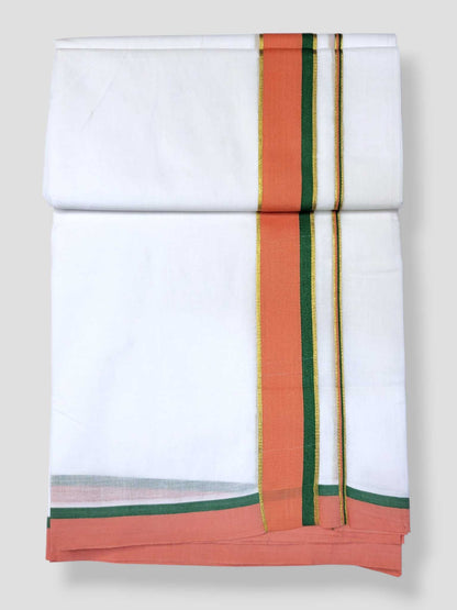 Pure White Cotton Men's Double Dhoti
