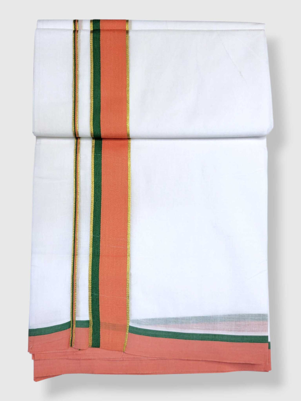 Pure White Cotton Men's Double Dhoti