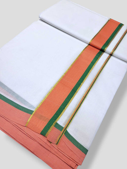 Pure White Cotton Men's Double Dhoti