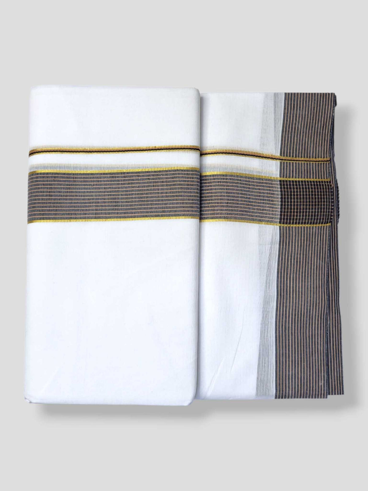 Pure White Cotton Men's Double Dhoti