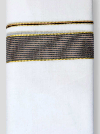Pure White Cotton Men's Double Dhoti