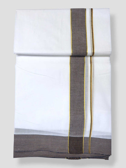 Pure White Cotton Men's Double Dhoti
