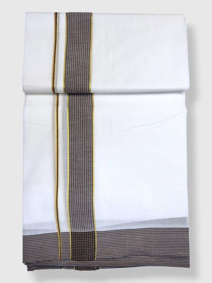 Pure White Cotton Men's Double Dhoti
