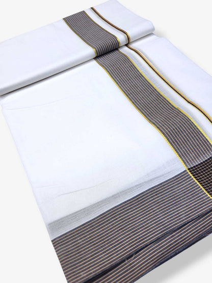 Pure White Cotton Men's Double Dhoti