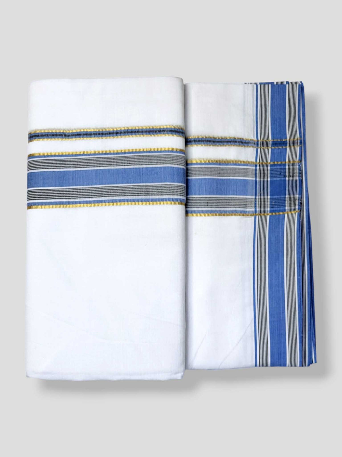 Pure White Cotton Men's Double Dhoti