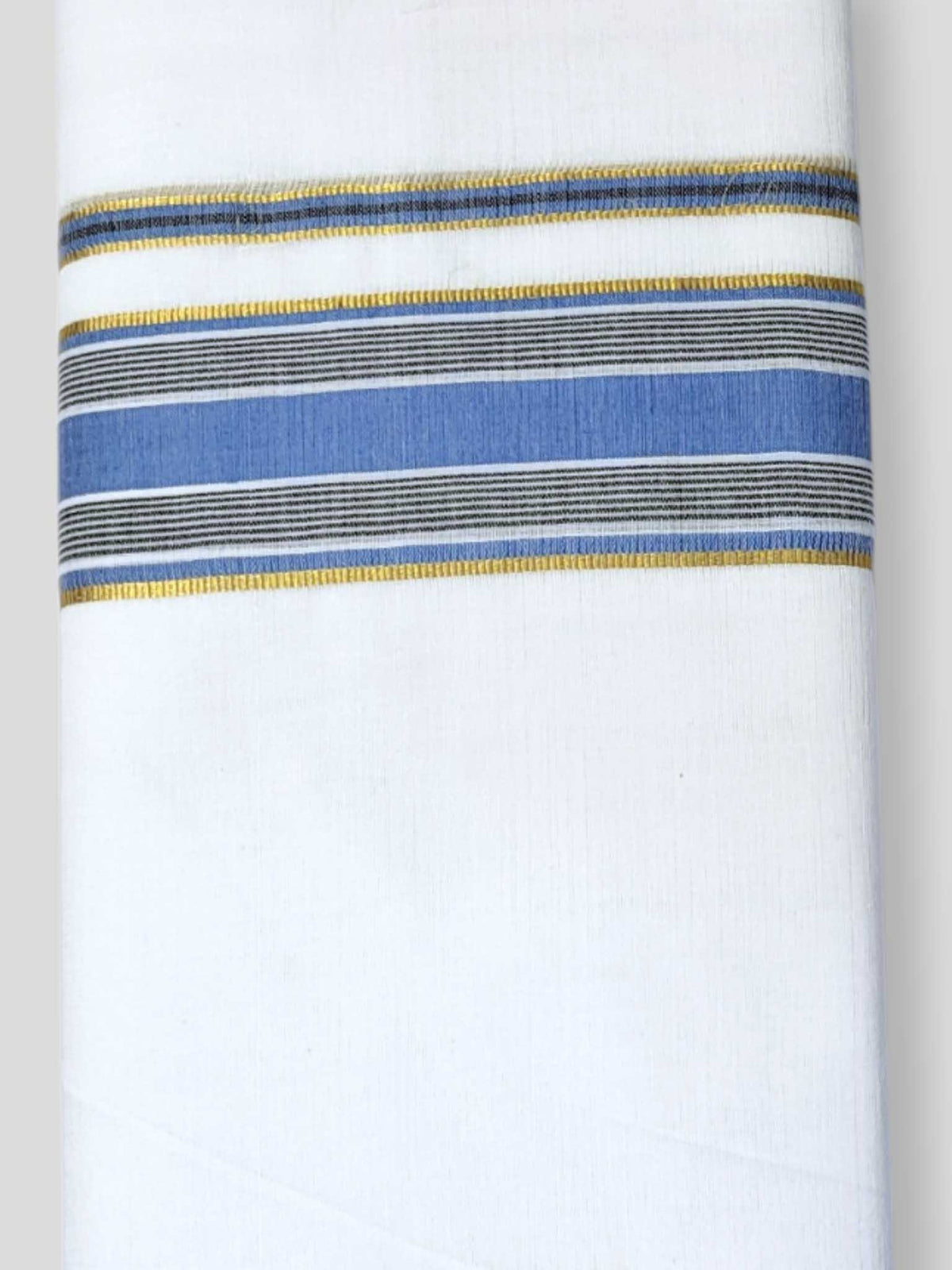 Pure White Cotton Men's Double Dhoti