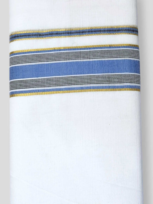 Pure White Cotton Men's Double Dhoti