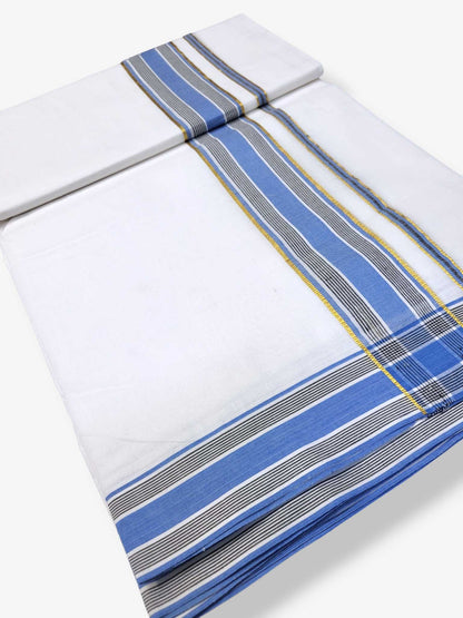 Pure White Cotton Men's Double Dhoti
