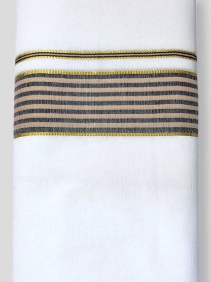Pure White Cotton Men's Double Dhoti