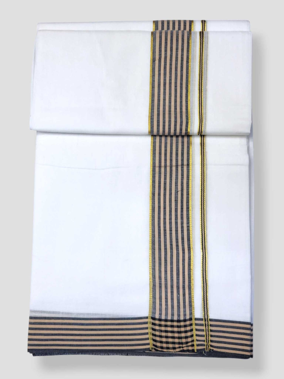 Pure White Cotton Men's Double Dhoti