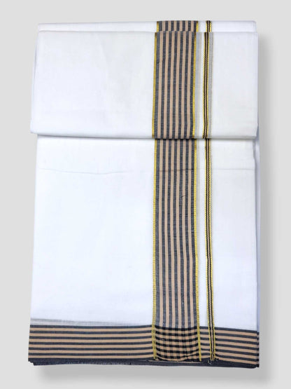 Pure White Cotton Men's Double Dhoti