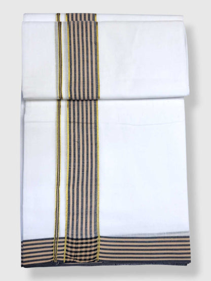 Pure White Cotton Men's Double Dhoti