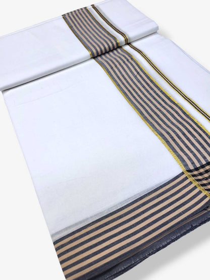 Pure White Cotton Men's Double Dhoti