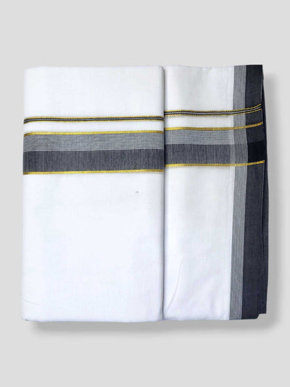 Pure White Cotton Men's Double Dhoti