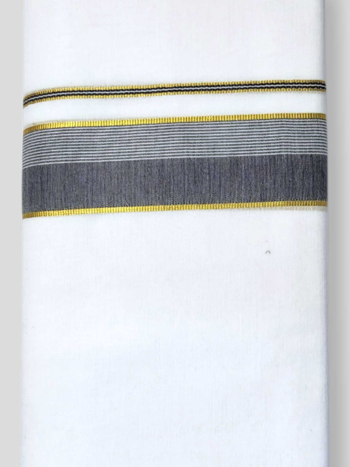Pure White Cotton Men's Double Dhoti