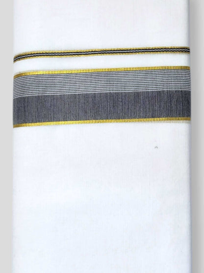 Pure White Cotton Men's Double Dhoti