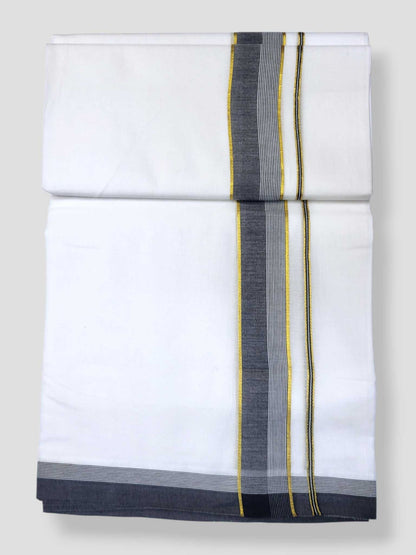 Pure White Cotton Men's Double Dhoti