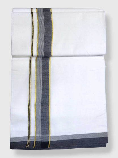 Pure White Cotton Men's Double Dhoti