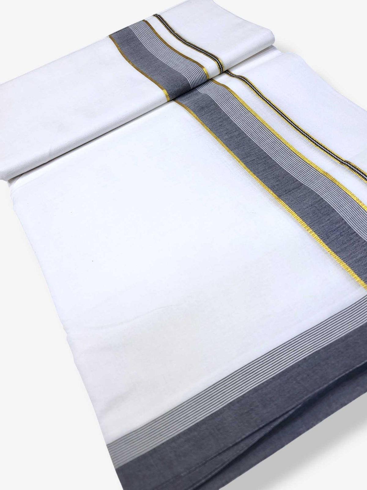 Pure White Cotton Men's Double Dhoti