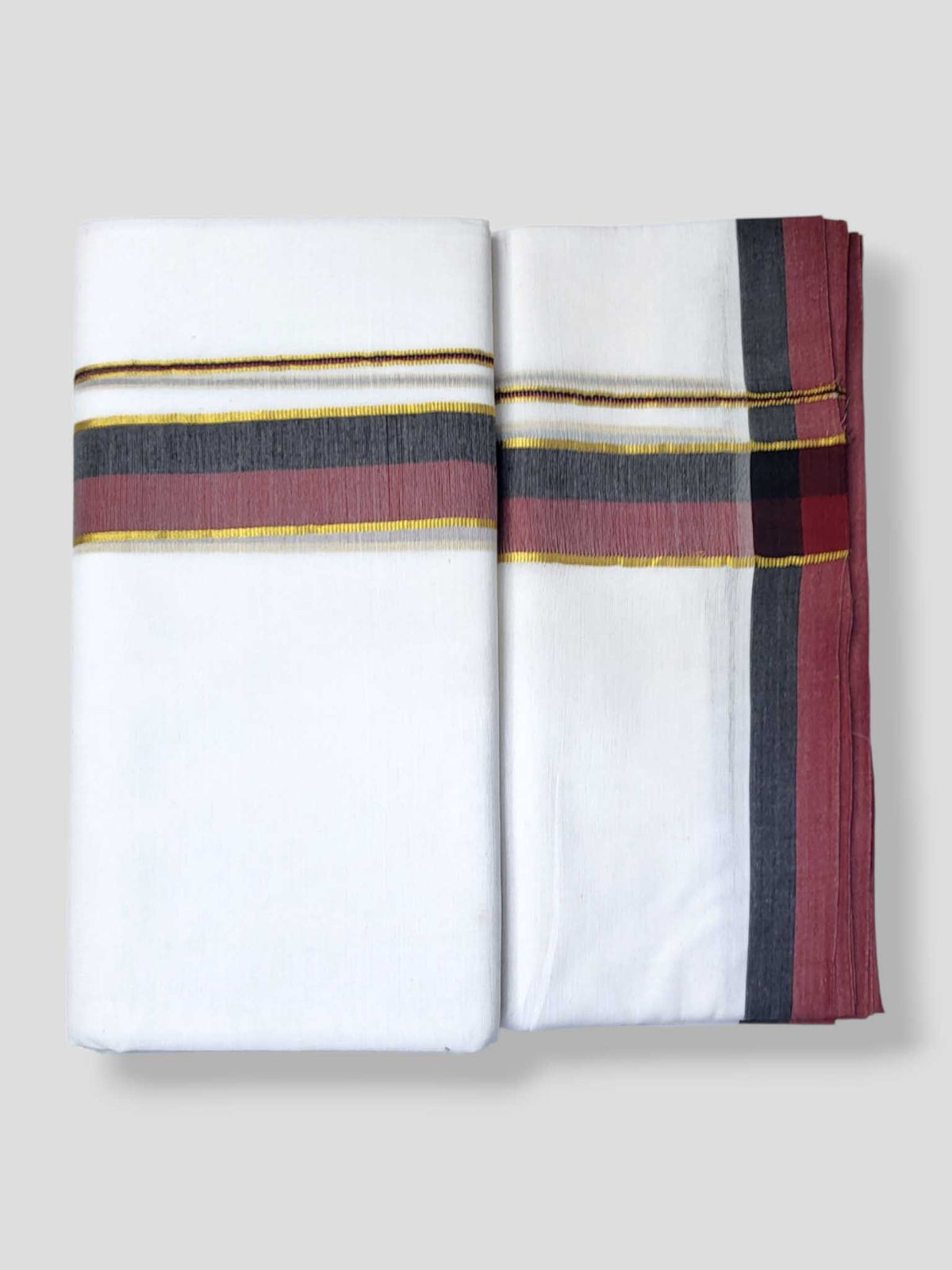 Pure White Cotton Men's Double Dhoti