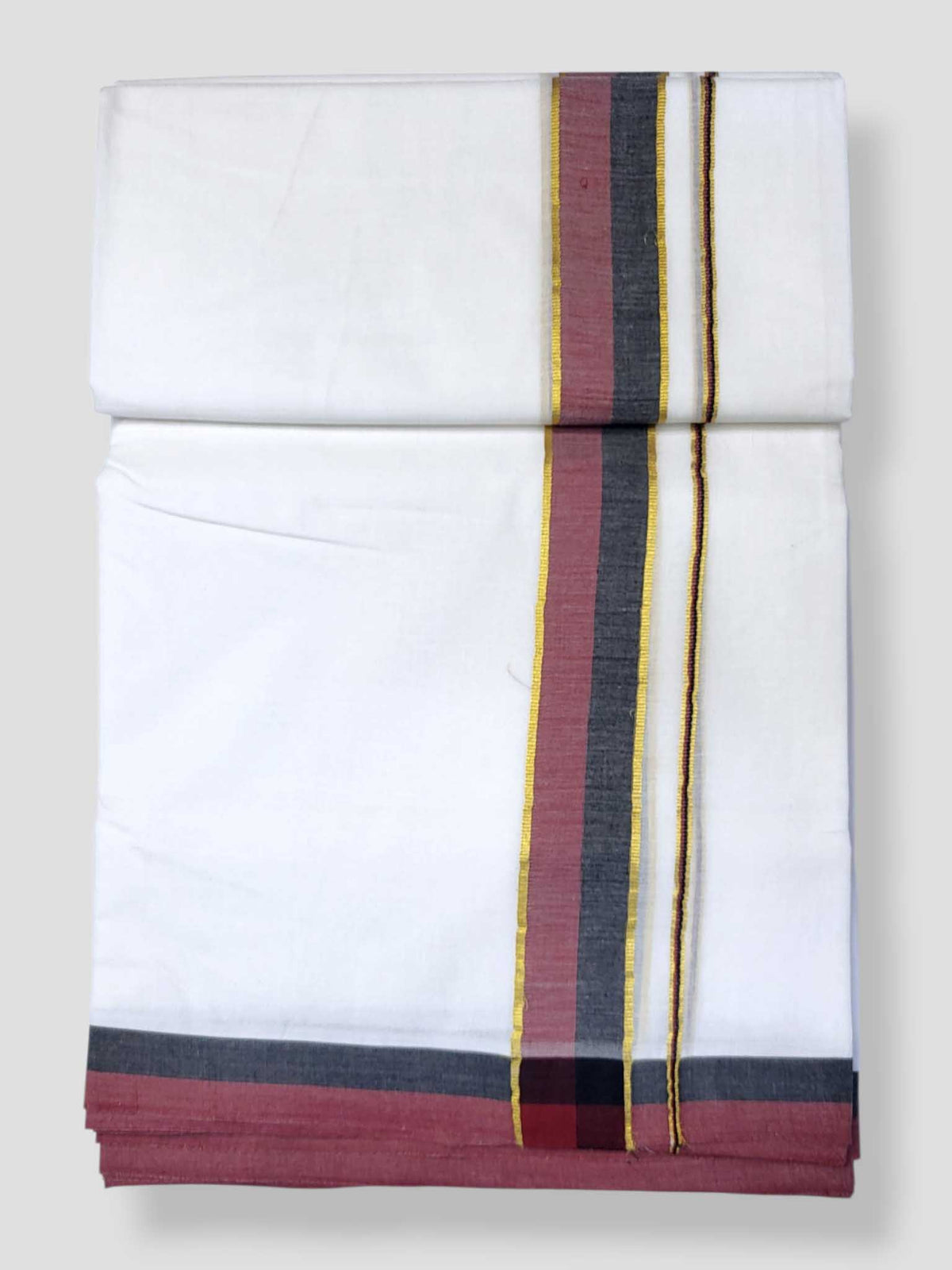 Pure White Cotton Men's Double Dhoti