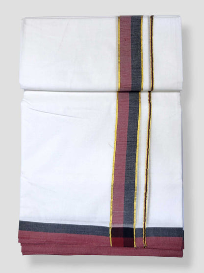 Pure White Cotton Men's Double Dhoti