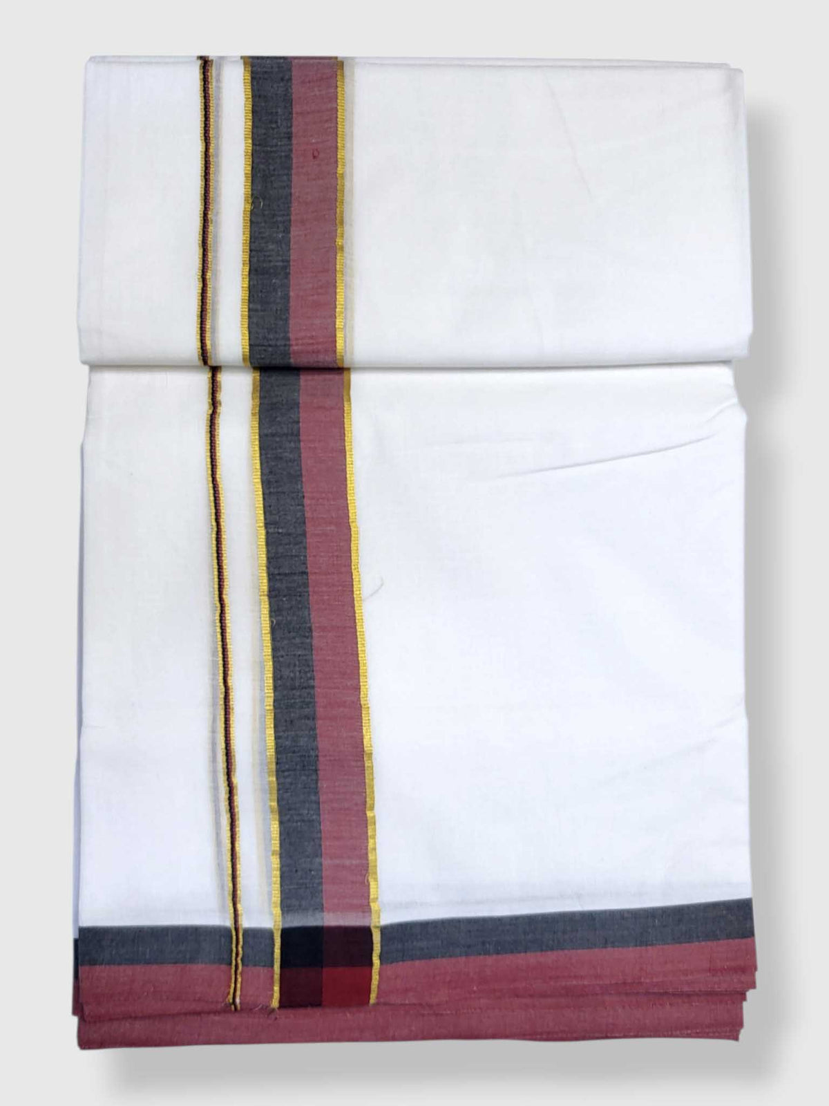 Pure White Cotton Men's Double Dhoti