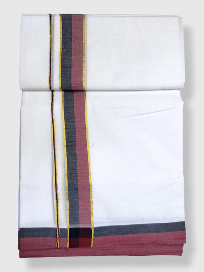 Pure White Cotton Men's Double Dhoti